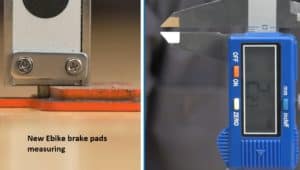 Measuring new ebike brake pads