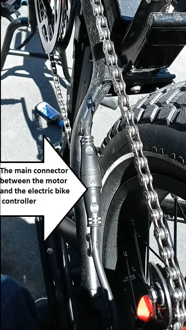 the main connector between the motor and the electric bike controller