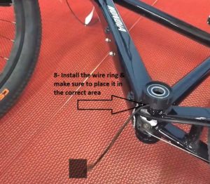 8- Install the wire ring & make sure to place it in the correct area