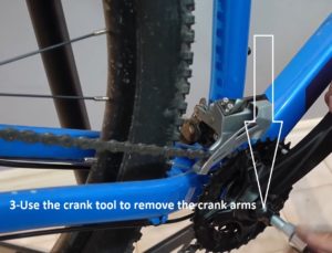 Use the crank tool to remove the crank arms