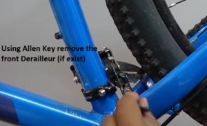 Using Allen Key remove the front Derailleur (if exist)