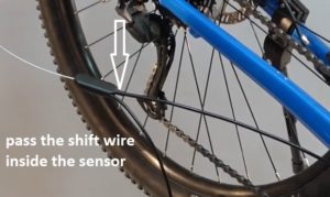 pass the shift wire inside the sensor