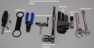 tools for installing Bafang BBS02 Kit